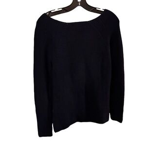 EVERLANE Women’s Navy Blue Wool Sweater Boat Neck Long Sleeve Sz M